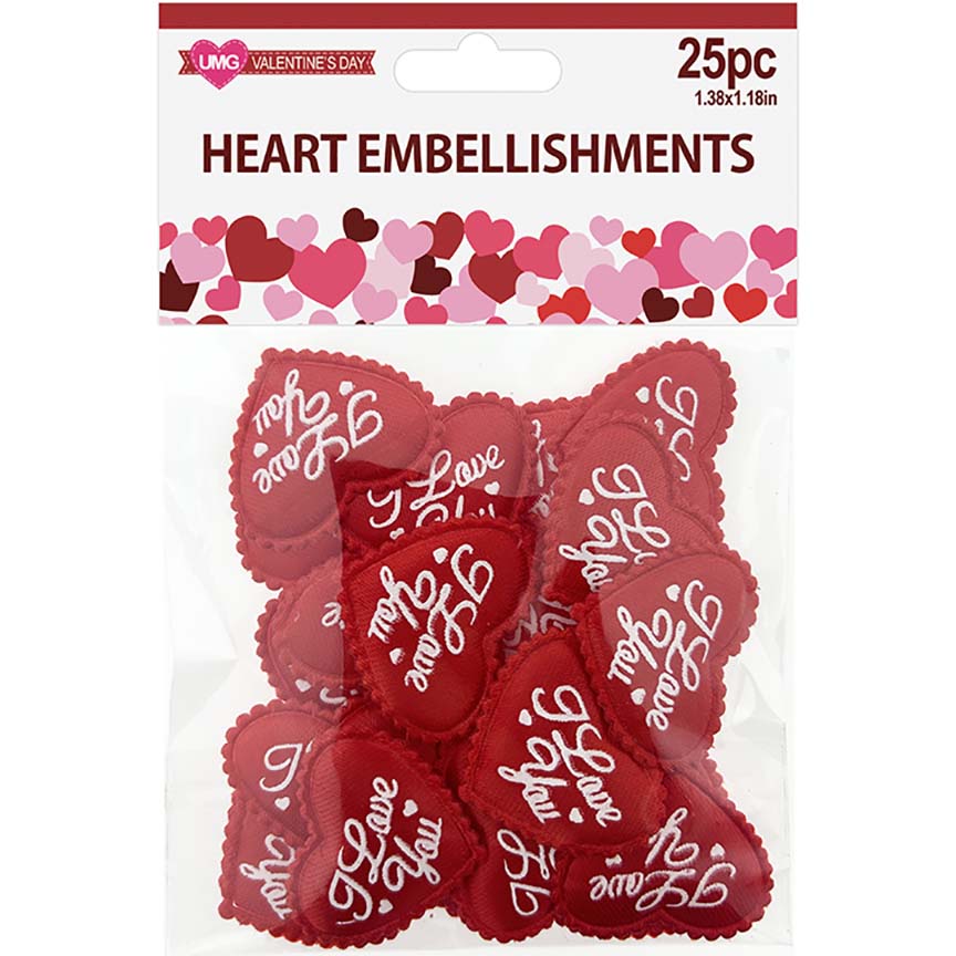 HEART EMBELLISHMENT 25PC