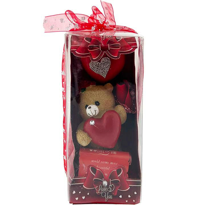 GIFT BEAR IN A BOX W/ HEART (W/ LIGHT)