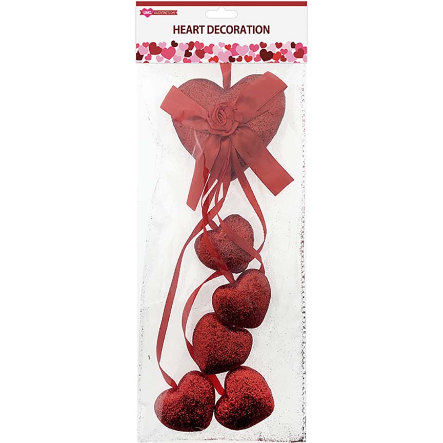 EMBELLISHMENTS HEART GARLAND 6PC 3.54x1.97in (9x5cm)