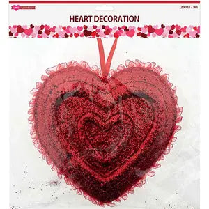 HEART DECOR GLITTER 20X19CM