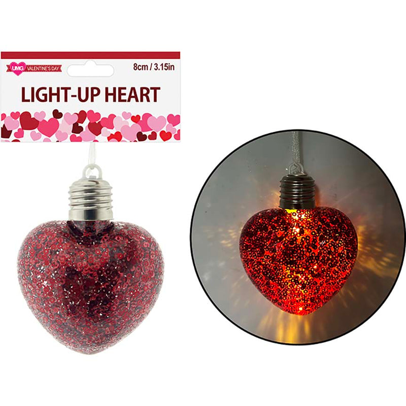 HEART LIGHT BULB 8CM