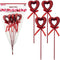 HEART PICK GLITTER 4PC SET 25CM