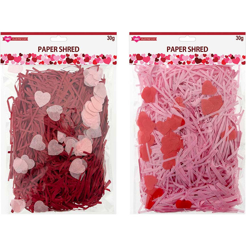 PAPER SHRED 30G 2ASTD W/ HEARTS