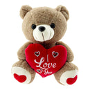 TEDDY BEAR W/ HEART 33CM BROWN