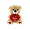 TEDDY BEAR W/ HEART 16CM BROWN