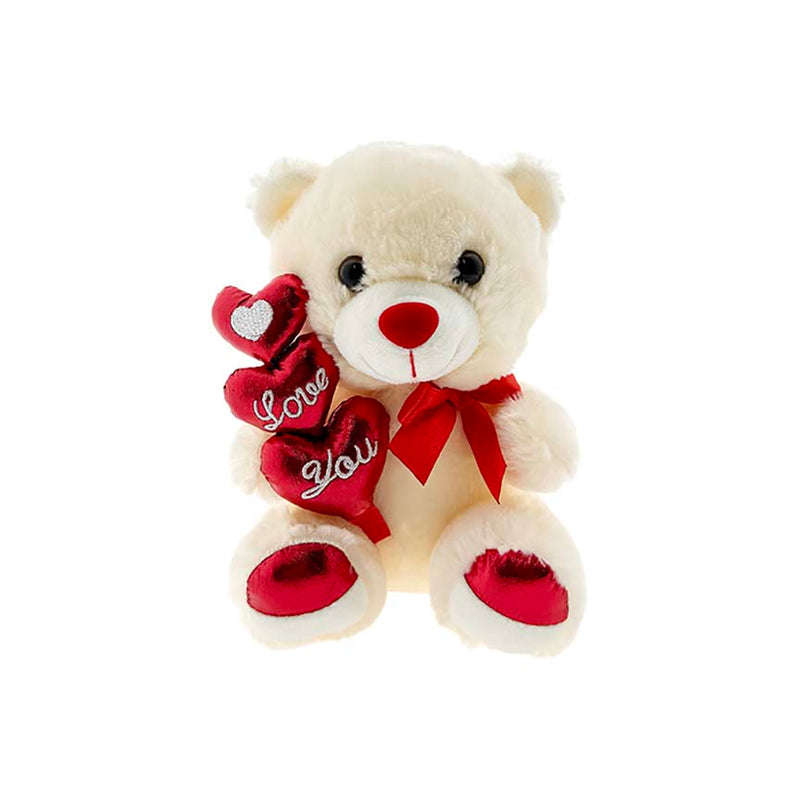 TEDDY BEAR TRPLE HEAR & BOW 20CM