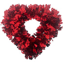 TINSEL HEART WREATH 40CM RED