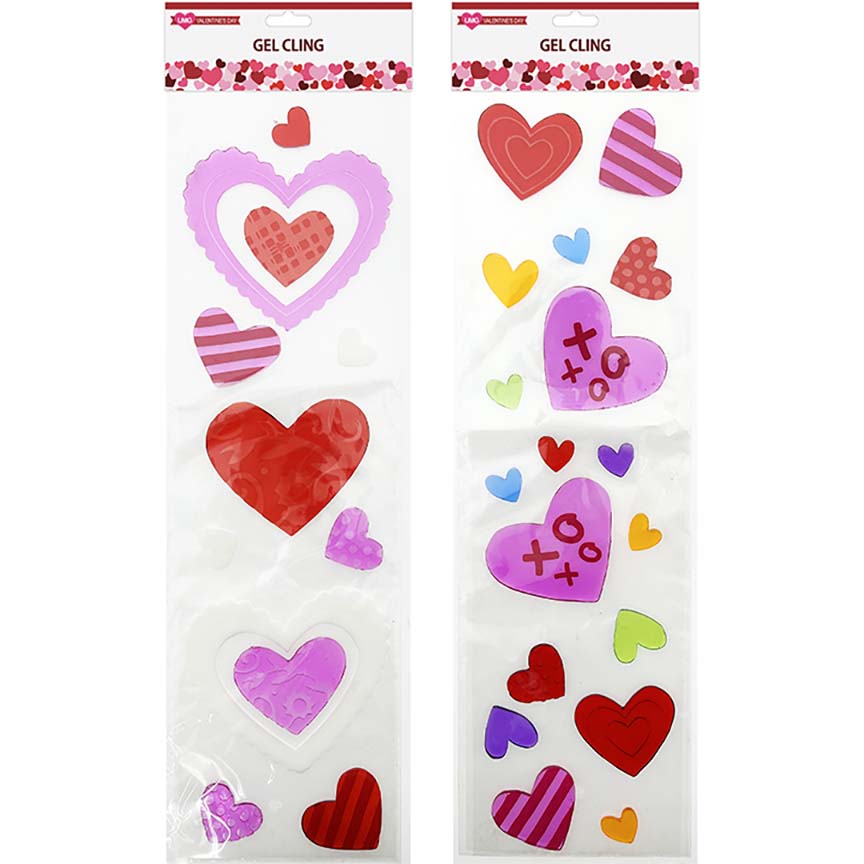 VALENTINE GEL CLING BANNER 19.5X5" 2ASTD