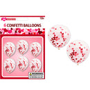 BALLOONS W/ CONFETTI 6PK 12in (30.48cm)