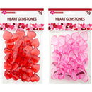 GEMSTONES ACRYLIC HEARTS RED 75G