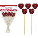 VALENTINE HEART PICK 20CM 5PC SET