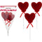 HEART PICKS W/ BOW 3PK 9CM