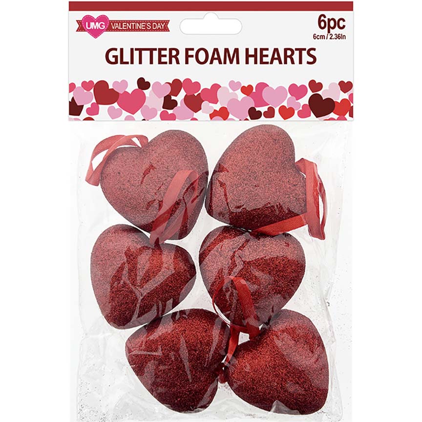 HEART DECOR 6PK 6CM