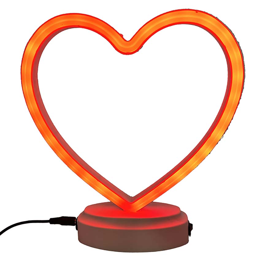 3D NIGHT LIGHT HEART SHAPED 9.45in (24cm)