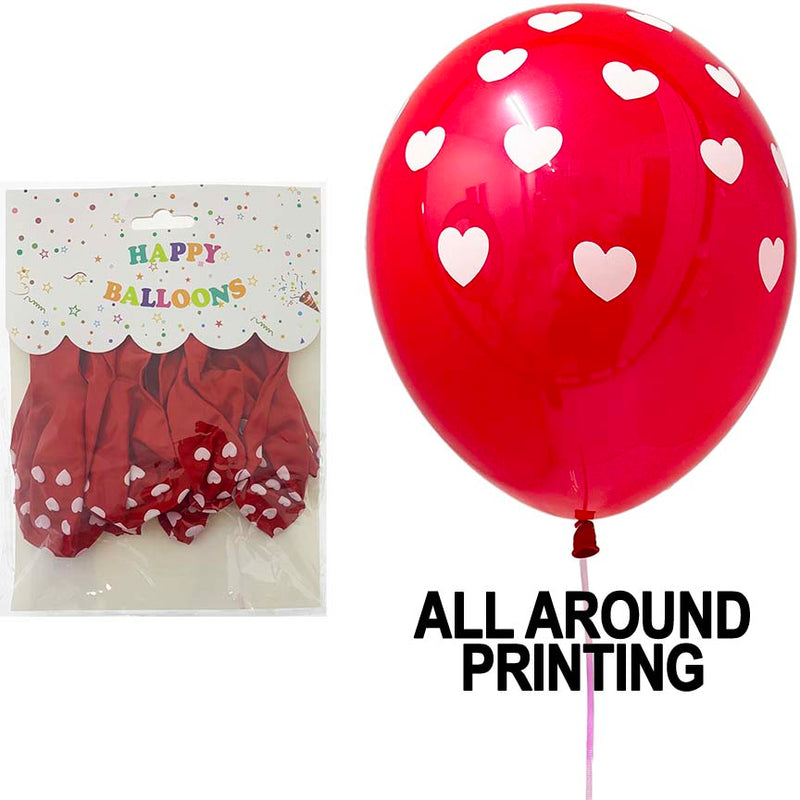 BALLOONS RED HEARTS 10PC 12in (30.48cm)