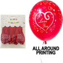 BALLOONS RED HEARTS 10PC 12in (30.48cm)
