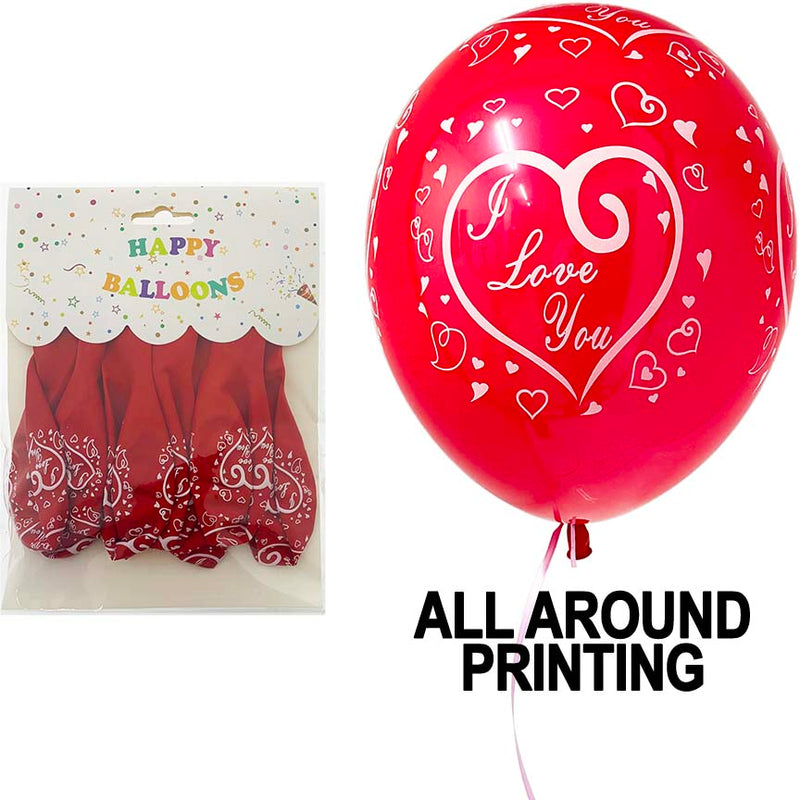 BALLOONS RED HEARTS 10PC 12in (30.48cm)