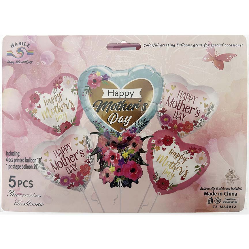 BALLOONS MOTHER'S DAY 5PC 18" & 29"