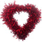 HEART WREATH RED CURLY TINSEL 15.75in (40cm)