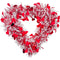 HEART WREATH RED & WHITE TINSEL 15.75in (40cm)