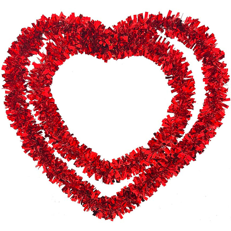 HEART WREATH TINSEL DOUBLE 16.54x16.14in (42x41cm)