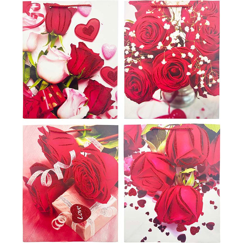 GIFT BAGS VALENTINE LARGE 756L 4ASSORTED