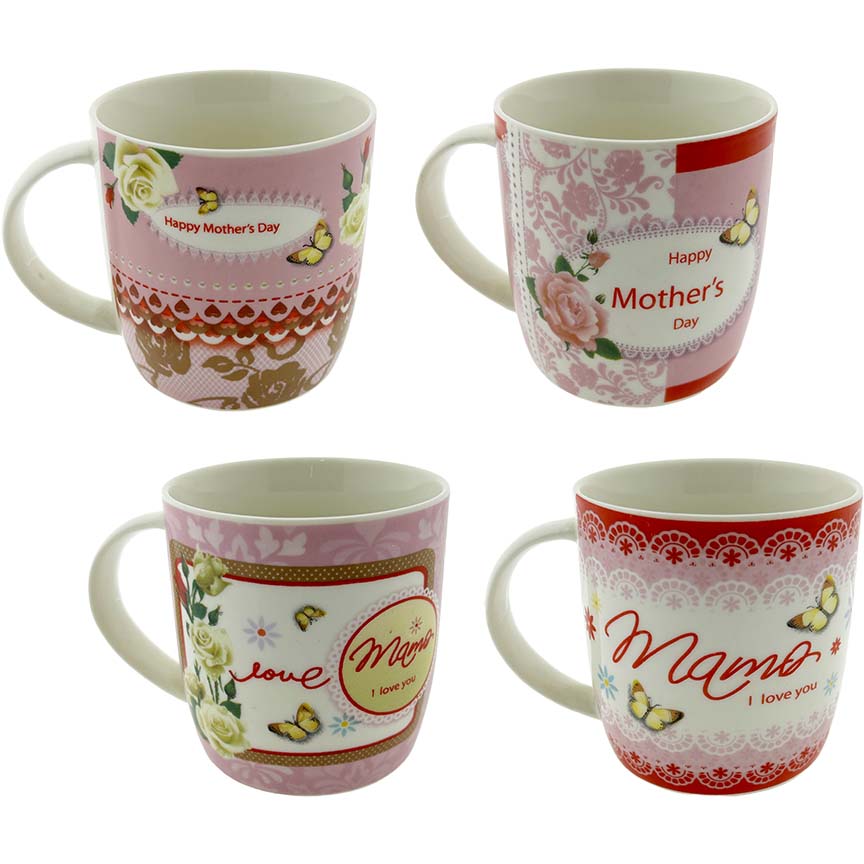 MUGS MOTHER'S DAY ENG 4 ASTD 9CM