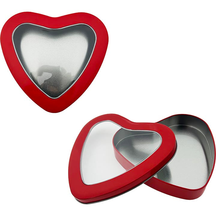 GIFT CONTAINER CLEAR HEART SHAPED   6.5x1.02in (16.51x2.59cm)