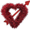 DÉCOR TINSEL HEART W/ ARROW 15.75x15.75in (40x40cm)