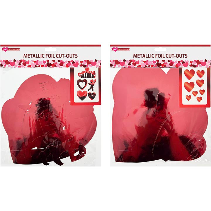 FOIL CUT-OUTS METALLIC RED 2ASSORTED