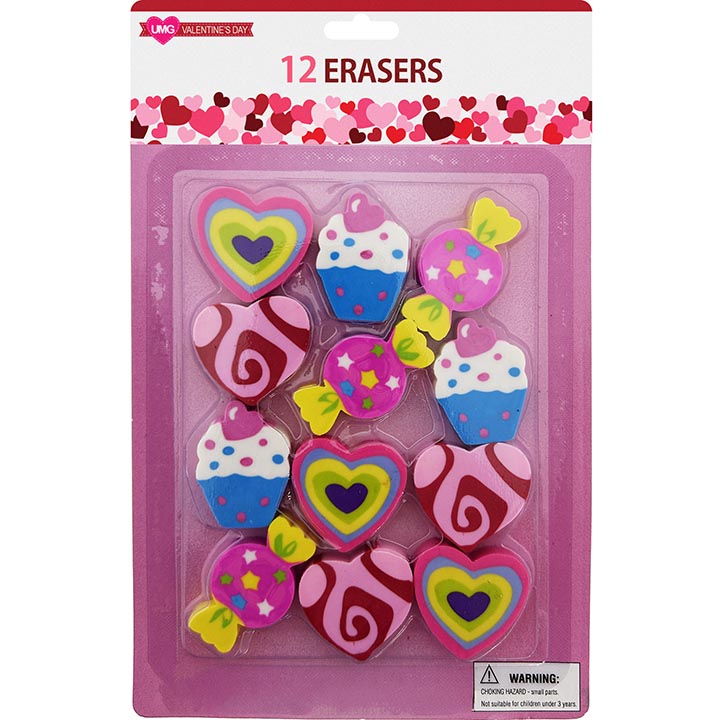 DIE CUT ERASER 12PK