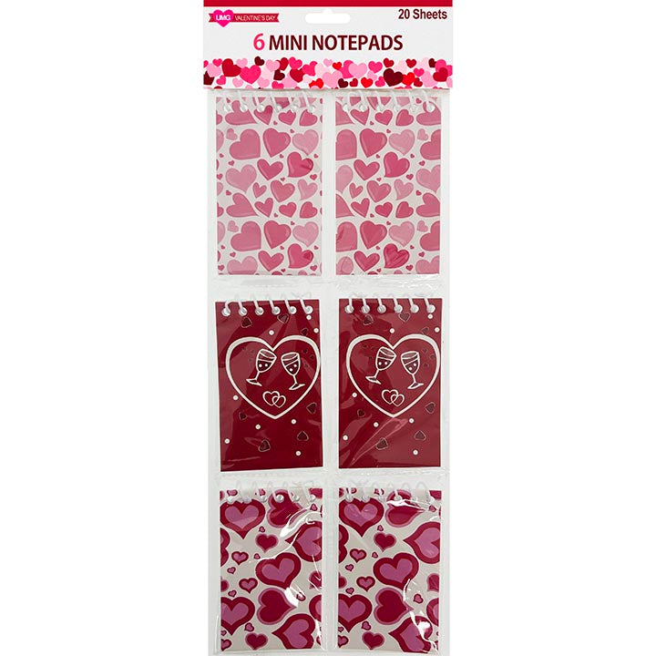 MINI NOTE BOOK 6PK 20-SHEETS