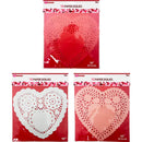PAPER DOILIES HEART 3ASSORTED 10PC 10in (25.4cm)