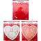 PAPER DOILIES HEART 3ASSORTED 10PC 10in (25.4cm)