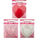 PAPER DOILIES HEART 3ASSORTED 30PC 6.25in (15.88cm)