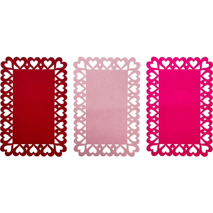 PLACEMAT FELT RECTANGLE 3ASSORTED 17.5x11.8in (44.45x29.97cm)