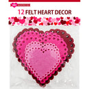 FELT DIE CUT HEARTS 3ASSORTED 12PK
