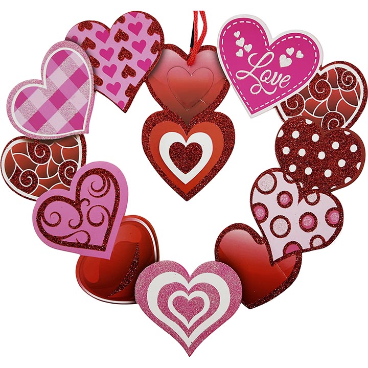 FOAM PLAQUE HEARTS 11.75in (29.85cm)