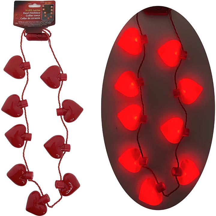 LIGHT UP HEART NECKLACE 37.75in (95.89cm)