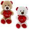 GIFT TEDDY BEAR W/ "I LOVE YOU" HEART 2ASSORTED 2in (5.08cm)