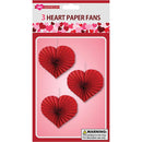DÉCOR FAN SHAPED PAPER HEART 3PC