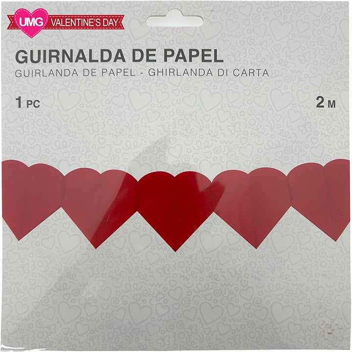 BANNER PAPER HEARTS 6.56ft (0.61m)