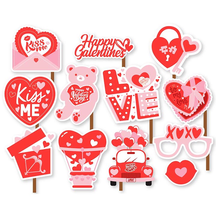 PARTY PHOTO PROPS 12PC