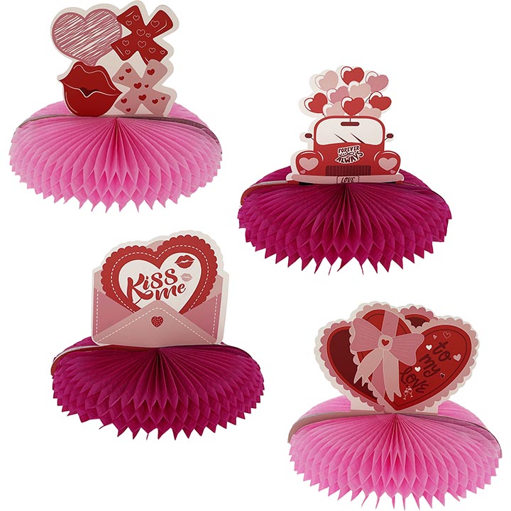 PARTY HONEYCOMB TABLE DÉCOR 4ASSORTED