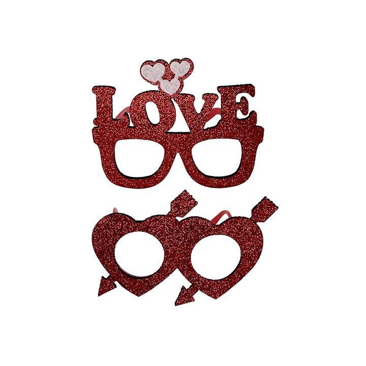 ACCESORY GLITTER GLASSES 2ASSORTED 4.72x6in(12X15.5cm)