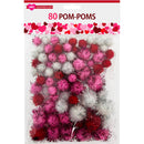 CRAFT POM-POM 80PC 3 SIZES MIXED 0.78-0.4in(2-1cm)
