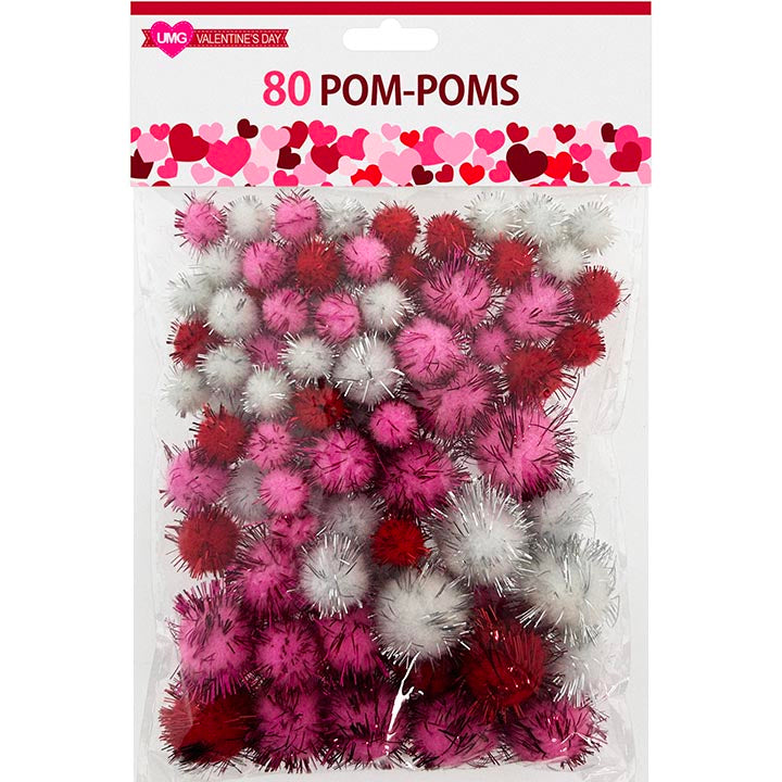 CRAFT POM-POM 80PC 3 SIZES MIXED 0.78-0.4in(2-1cm)