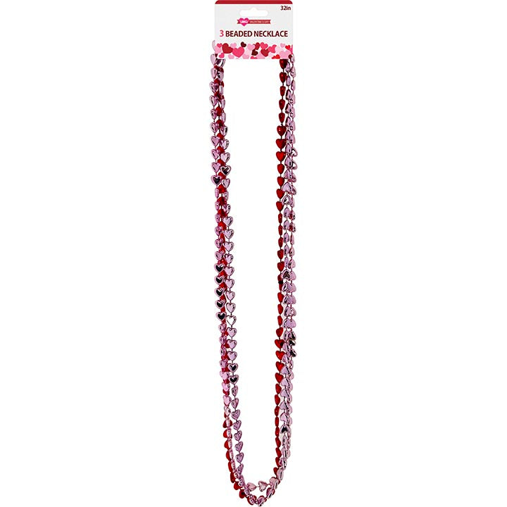 BEADED NECKLACE 3PK 3COLORS 32INCH