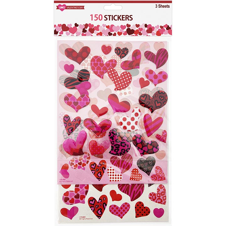 CRAFT STICKERS POP 150PC 3 SHEETS 6x8IN