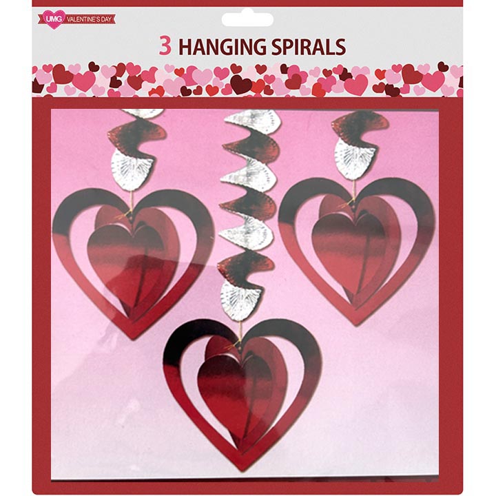 PARTY HANGING DECOR SPIRAL 3PC 23.6IN 3ASTD